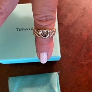 Tiffany Sterling Silver Mesh heart ring
